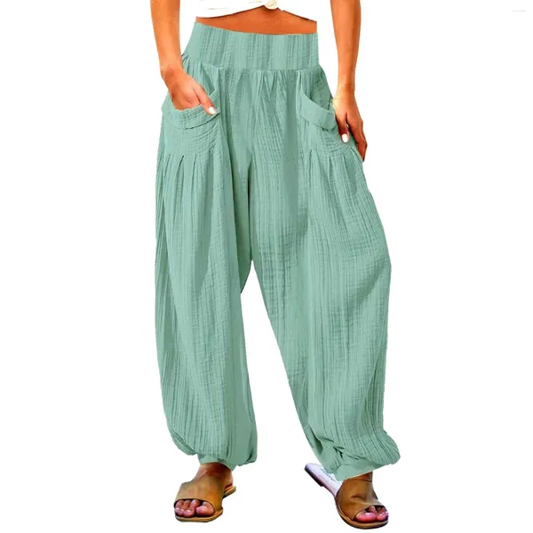 Stage Wear Pantaloni da yoga tascabili in tinta unita da donna Petite corti con tasche spesse per ragazze 1214