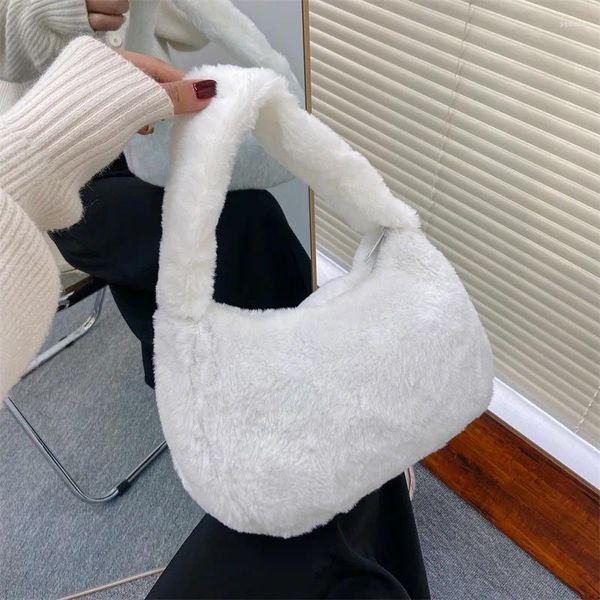 Bolsas de noite macias bolsas de pelúcia mulheres inverno quente ombro telefone dinheiro armazenamento bolsa casamento totes bolsa moda garras carteira