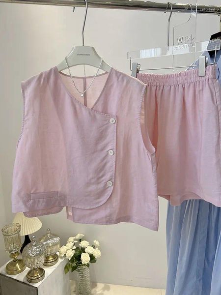 Vestidos de trabalho branco sem mangas camisa com decote em v algodão 2 peças conjuntos de roupas femininas saias curtas shorts tanques camis boneca colheita tops blusa doce