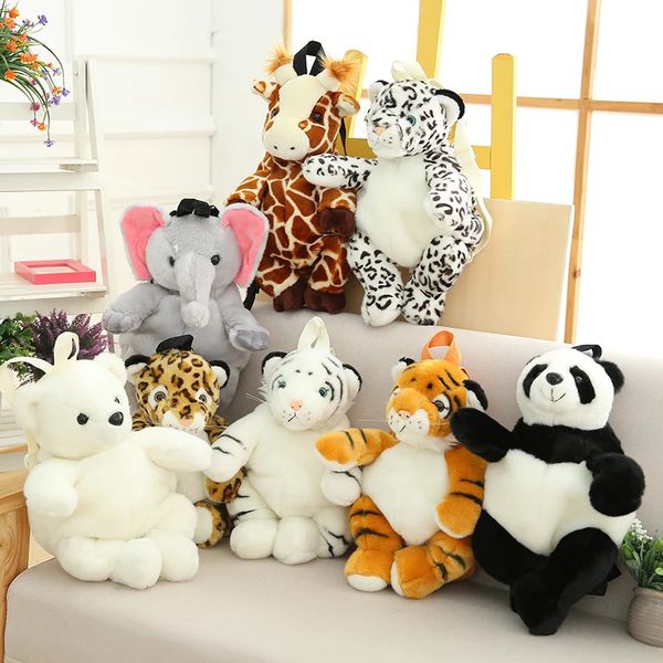 Lebensechter Plüsch-Rucksack mit wilden Tieren, echter gefüllter Eisbär, Panther, Giraffe, Panda, Tiger, Rucksack, Kindertasche, Geschenk für Kind 240105