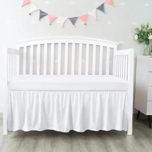 Saia de cama leve berço microfibra macio elástico bebê para quarto fácil instalação capa poeira meninos