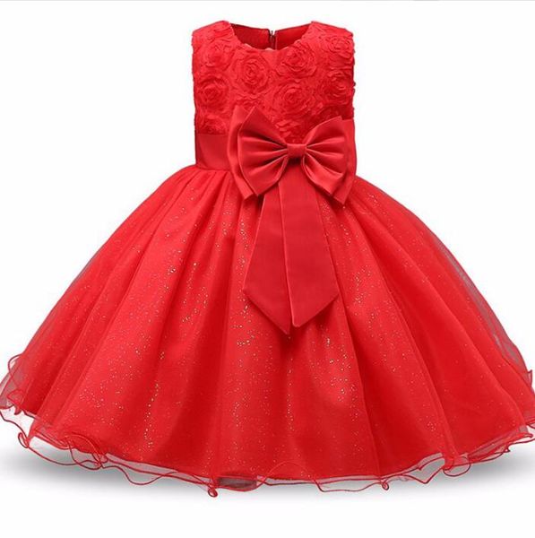 Mädchen Kleider Kleinkind Baby Mädchen Kleid Große Schleife Taufe Für Erstes Jahr Geburtstag Party Hochzeit Kleidung Tutu Flauschigen Kleid Drop Lieferung Otrqe