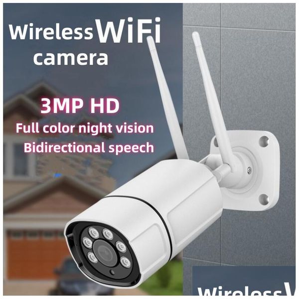 IP-Kameras Wifi-Kamera Wasserdicht P HD Drahtlose Überwachungskamera Outdoor IR Cut Nachtsicht Home Security AA220315 Drop D Lieferung Dhk31