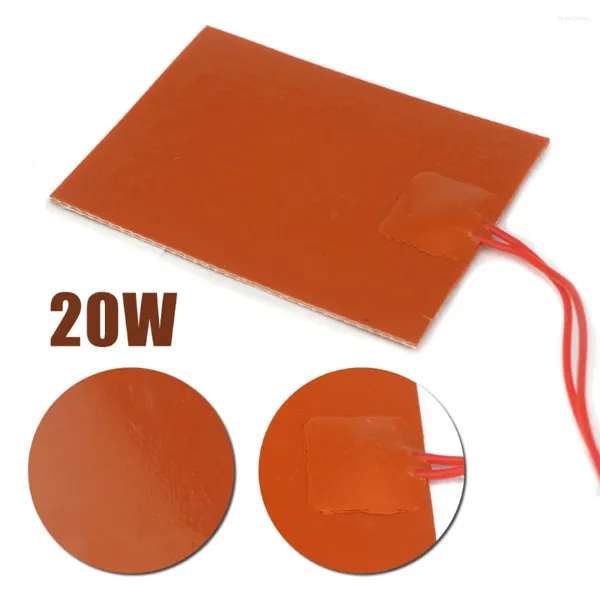 JX-LCLYL 80x100mm 12V DC 20W Flexibles wasserdichtes Silikon-Heizkissen für 3D-Drucker Rot Teppiche