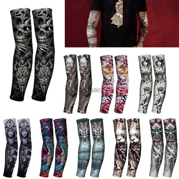 Armbeinwärmer Wasserschuhe Unisex Tattoo Kühlarm Ärmel Abdecken nahtlose Eisseide Sport laufen UV Sonnenschutz für Outdoor -Fischerei -Radfahren YQ240106