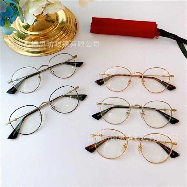 15 % RABATT auf Sonnenbrillen, neue hochwertige GG0607, flache optische Anti-Blaulicht-Brille aus Golddraht für Herren und Damen mit Myopie-INS-Rahmen