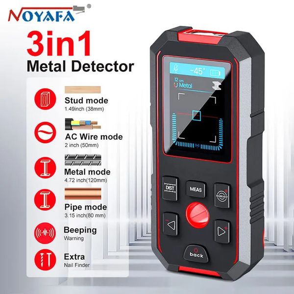 Noyafa NF-518S detector de metais laser rangefinder para cabo ac madeira parafuso prisioneiro encontrar nível digital detectar cobre scanner parede display lcd 240105