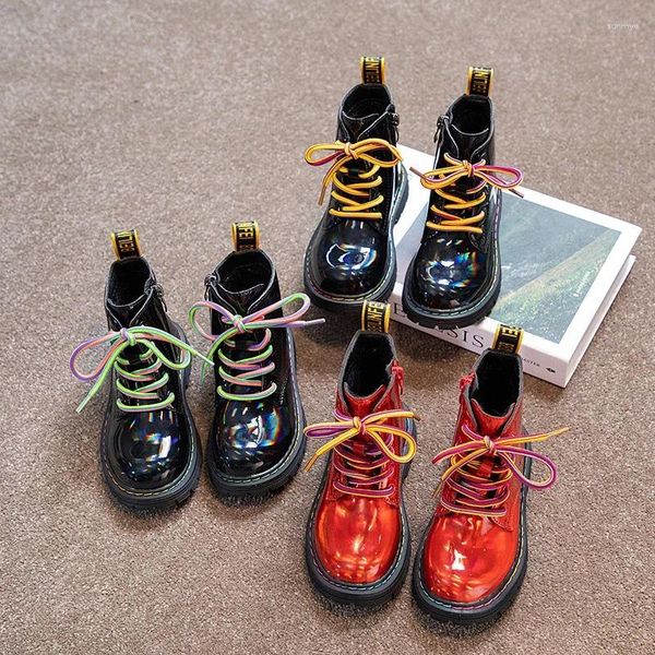 Stivali per bambini corti Laser belli impermeabili alla moda stivali per bambini peluche inverno 26-36 moda cerniera scarpe per ragazzi e ragazze