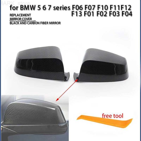 Specchietti auto Fibra di carbonio Look Car Side Copertura specchietto retrovisore per BMW F07 F06 F10 F11 F12 F13 F01 F02 F03 F04 2010-2015L24014