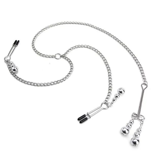 1 Paar Metallglocken-Nippelklemmen mit Kettenclips, Flirten, Necken, Sex, Flirt, Bondage-Set, Sklave, Bdsm, exotisches Zubehör S0156 240106