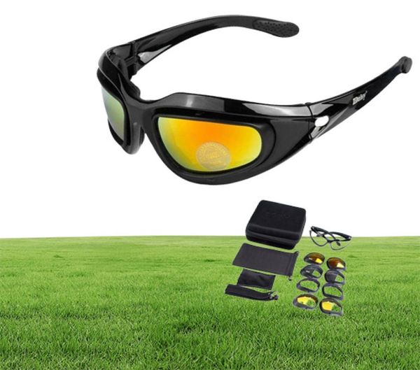 Армейские очки с 4 линзами для пустыни, уличные солнцезащитные очки с УФ-защитой, спортивные солнцезащитные очки для охоты, унисекс, походные тактические очки29181410747