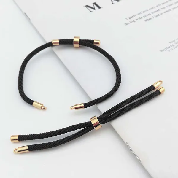 Link pulseiras trança corda ajustável conector encantos correntes de mão para diy artesanal pulseira acessórios jóias descobertas