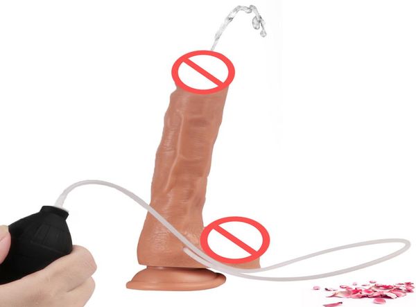 Spray de água realista macio vibrador ventosa simulação ejaculação vibrador pênis artificial vibrando vibradores para mulheres brinquedos sexuais2045864