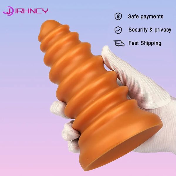 S/m/l/xl enorme anal plug thread buttplug para homens silicone macio anal vibradores para mulheres vaginal/anal massagem de próstata adulto brinquedo sexual 240106