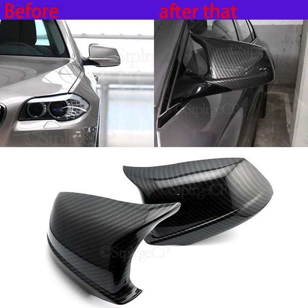 BMW 5 Serisi için Araç Aynaları F10 F11 F18 2010-13 Pre-LCI Siyah/Karbon Fiber Bakım dikiz aynası kapakları araba kapı kanadı ayna kapağı yedek24014