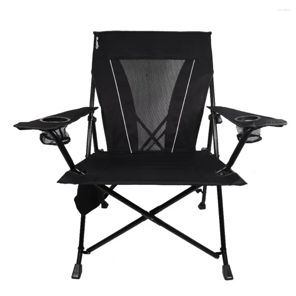 Camp Furniture XXL Dual Lock tragbarer Camping- und Sportstuhl für Erwachsene, schwarz, frachtfrei, für den Strand, zusammenklappbar, für den Außenbereich, faltbar