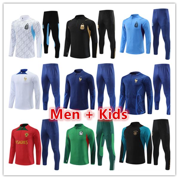 22 23 24 24 Estar Argentina Tracksuit Soccer Jersey Messis Treinamento Camisa de futebol Maradona di Maria 2023 2024 Men Kit Kit Tracksuits Sets Uniformes