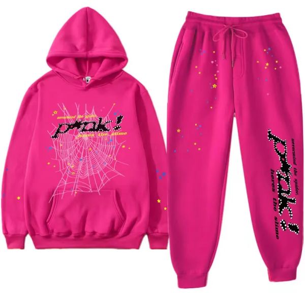 Felpe con cappuccio da uomo Felpe 555 Felpa girocollo Pink Spider Viola Marca Maglione a maniche lunghe Felpe con cappuccio da uomo Felpa con cappuccio grigia Optimistic Designer Jumper Zjzi