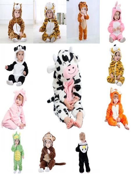 Macacão de bebê recém-nascido menino meninas pijamas animal dos desenhos animados macacão com capuz leão macaco tigre porco animais cosplay roupas 2022022185783