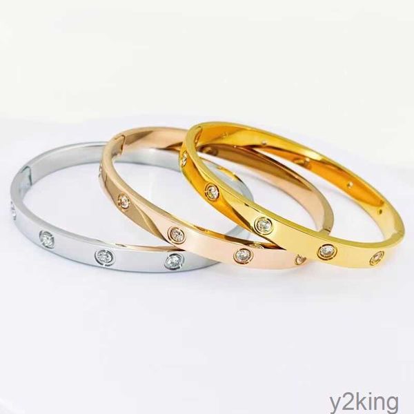 Ca designer pulseiras marca de luxo moda pulseira aço inoxidável clássico jóias diamante para homens mulheres festa acessórios casamento ouro/prata/rosa XRDK LYDJ