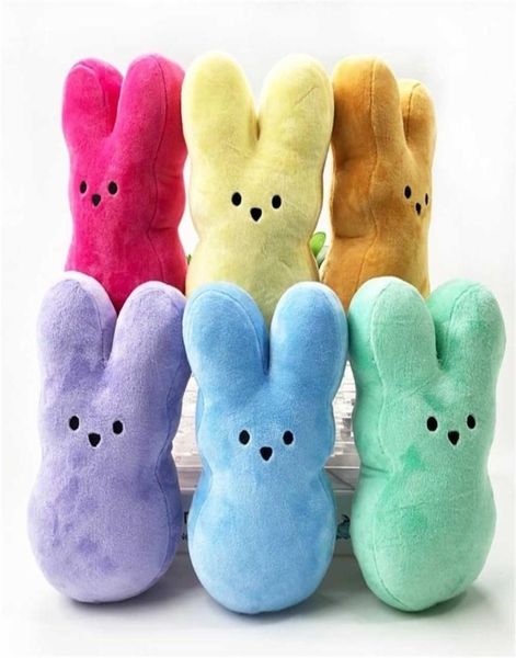 2023 15 cm 6 inch piepgeluiden gevulde paashaas fluwelen pluche schattige konijnen kinderen peuter baby dier pop speelgoed knuffel speelgoed jongens meisjes Bir3464139