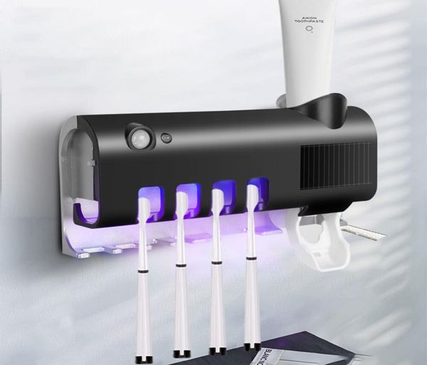 Disinfettante per la pulizia dello spazzolino elettrico UV a energia solare Bagno senza bisogno di carica Dispenser per dentifricio Disinfettante5201901