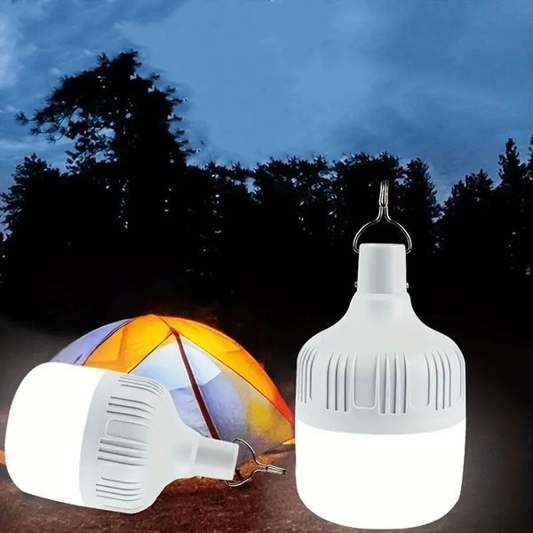 1pc USB ricaricabile LED luci di emergenza casa lanterne portatili esterne lampada di emergenza lampadina batteria lanterna barbecue luce da campeggio