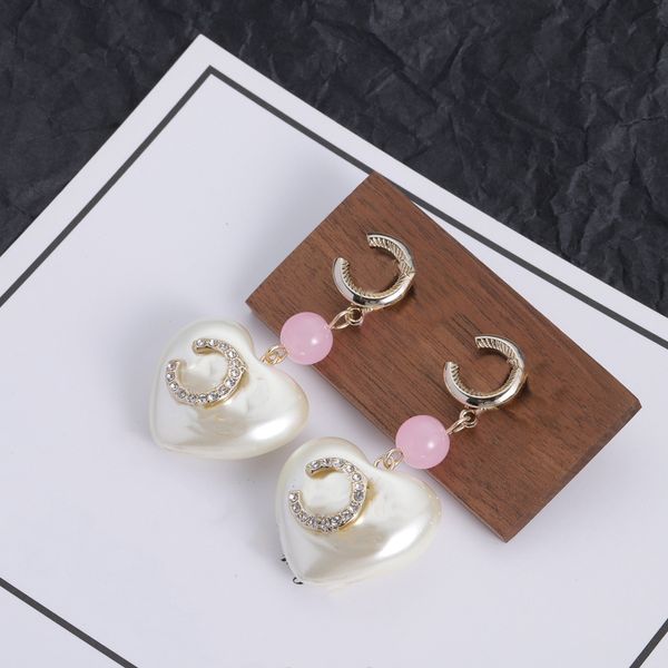 Nuovi orecchini di perle per orecchini da donna con lettere, orecchini con ciondoli, regalo, gioielli di moda