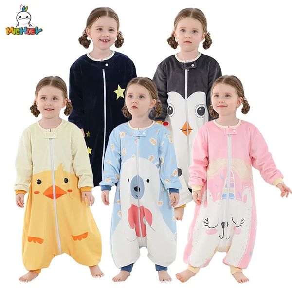 MICHLEY Halloween Coruja Saco de Dormir Saco Swaddle Sleepsack Manga Longa Desenhos Animados Pijamas Cobertor Vestível Para Menina Meninos 13 Anos 240105