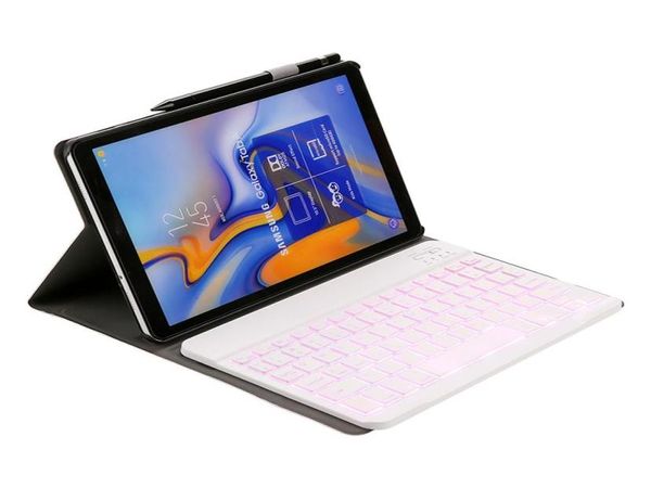 Custodia magnetica in pelle PU con tastiera Bluetooth rimovibile retroilluminata a 7 colori per Samsung Galaxy Tab A 101 2019 T510 T515 Tablet8115994