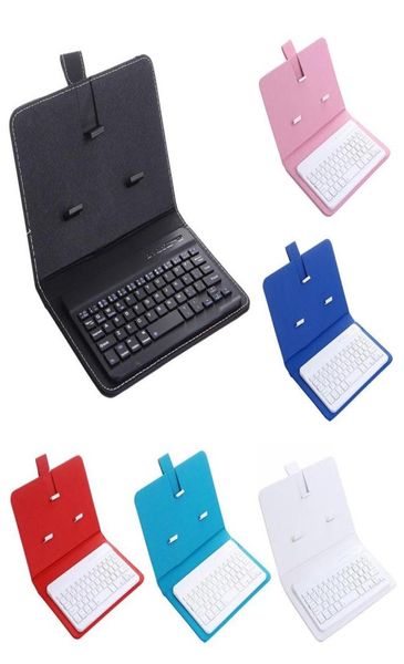 Tragbare kabellose Bluetooth-Tastatur mit PU-Lederhülle für Samsung Xiaomi Smartphones bis 7 Zoll Phone3365724