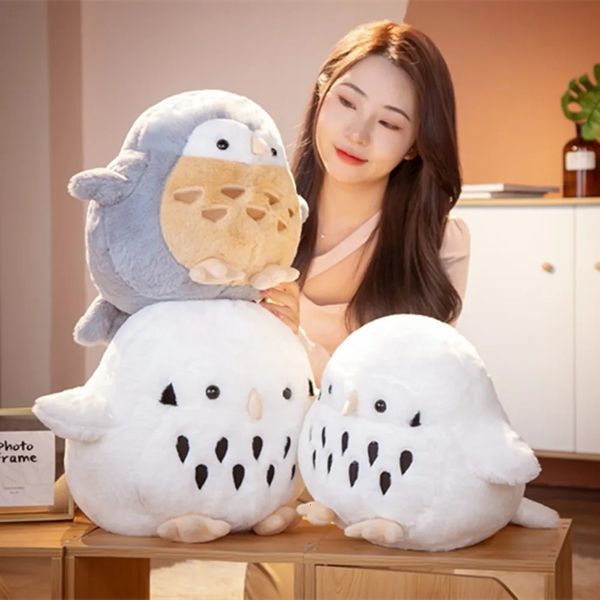 3845 cm Simulazione Peluche Gufo Cuscini per dormire Morbidi animali di peluche Aquila Cuscino Divano Decor Cartoon Uccelli Giocattoli per bambini Regalo 240105