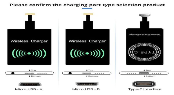 Adattatore di ricarica adesivo per modulo ricevitore di ricarica per caricabatterie wireless Qi per Samsung Android Universal8389701