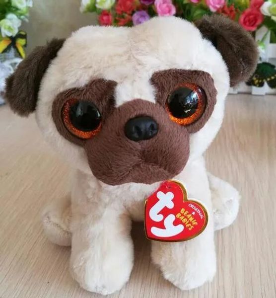 Crafts Rufus Pug Dog 15 cm da 6 pollici Ty classico peluche di peluche di peluche animali morbidi per bambini giocattolo regalo natalizio vendita calda vendita calda