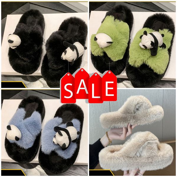 Mode Designer Hausschuhe Sliders Sandalen Flache Böden Frauen Heiße Bequeme Mädchen Plattform Pelz Furry Warm Slider Slipper Größe 36-41