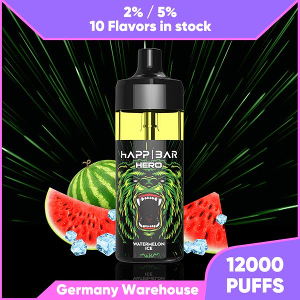 Originale happ vape 12000 12K sbuffi puff penna vape usa e getta bar hero 16ml cartucce pod 650 mah kit batteria con luce RGB e flusso d'aria regolabile