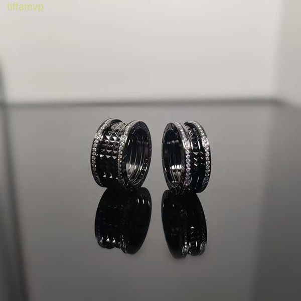 Lr0w Designer Luxusschmuck Bvlger B-Home Bandringe High Diamond Set Wide Edition Simple Full Sky Star Fashion Round Pair Ring
