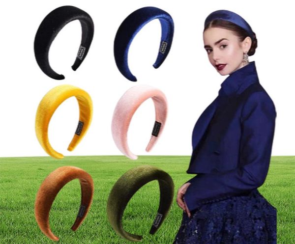 Moda acolchoada headbands para mulheres moldura larga hairbands grosso veludo cabelo hoop meninas esponja antiderrapante hairband acessórios de cabelo 6pc5718476