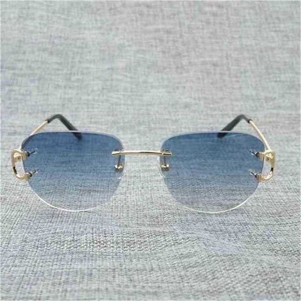 15% DI SCONTO Occhiali Da Sole Vintage Senza Montatura Occhiali Da Vista Donne Per L'estate Occhiali Da Vista di Lusso Uomini Occhiali Cornice Oculos De Sol Las GafasKajia Nuovo