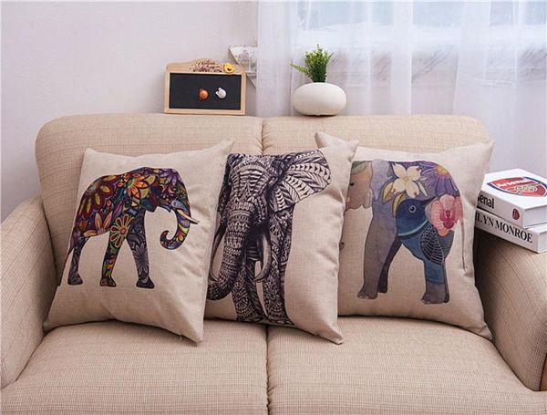 Índia elefante estilo fronha flor elefante capa de almofada colorido animal elefante lance fronhas decoração para casa capas de almofada8125110