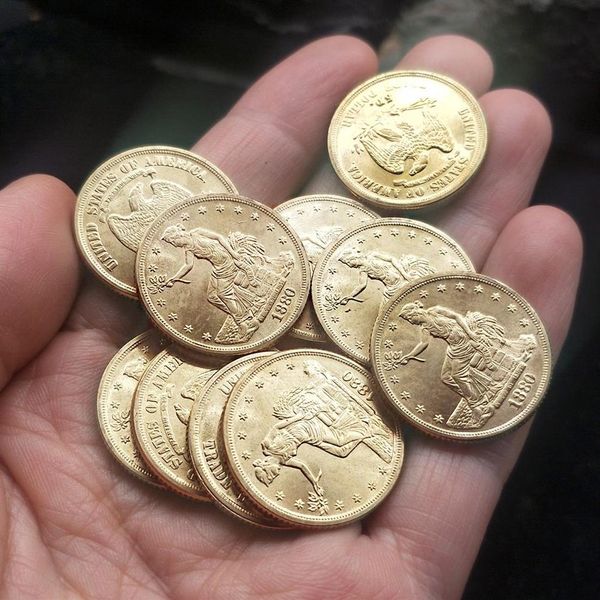 10 unidades EUA sentado liberdade pequena moeda de ouro 1880 cópia 23 mm coleção Coins181E