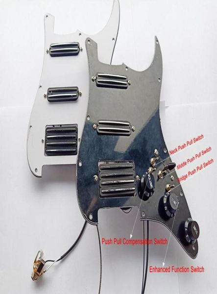 Pickup per chitarra multifunzione rari Battipenna guscio di tartaruga bianco e nero SSH Dual Pickup 20 interruttori di tono Super Wiring Harness5082115