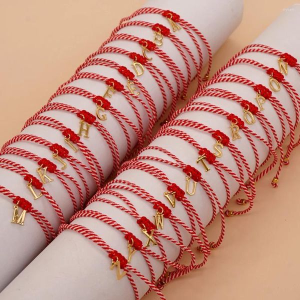 Braccialetti a maglie Go2boho Delicato tradizione minimalista Corda bianca rossa Ciondolo con 26 lettere 2024 Serie primaverile Alla moda marzo greco per le donne