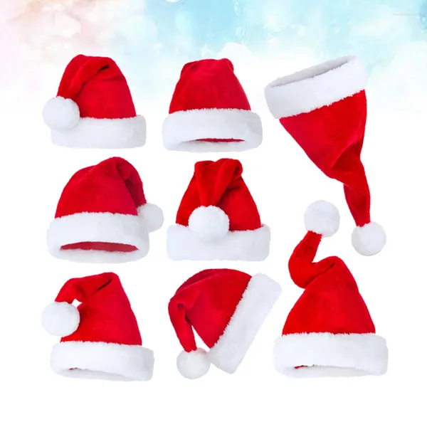 Beralar 6pcs Peluş Noel Baba Kalın Noel Şapkaları Yetişkin Headdress Dekorasyonlar Partisi For For