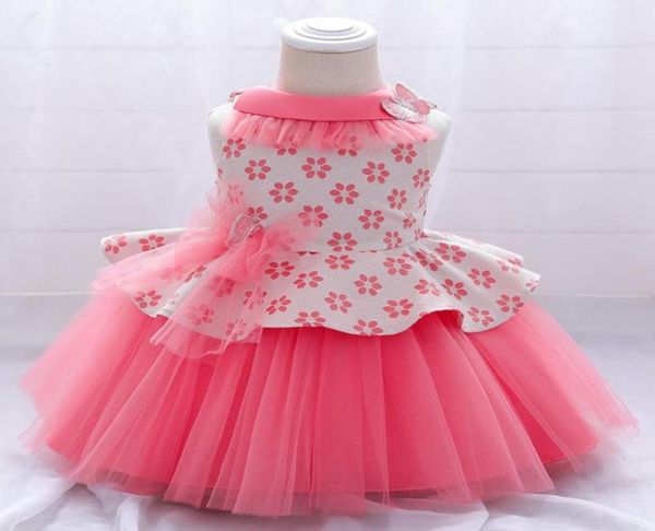 Летнее платье с бабочками для маленьких девочек, платье на крестины, одежда для первого дня рождения, одежда для малышей, платье для девочек039s5485342
