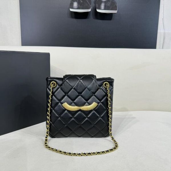 23K Luxury Designer donna Mini borsa hobo sotto le ascelle trapuntata in metallo dorato Hardware cinturino in pelle con cerniera a catena Borsa a tracolla casual a tracolla Borsa Sacoche