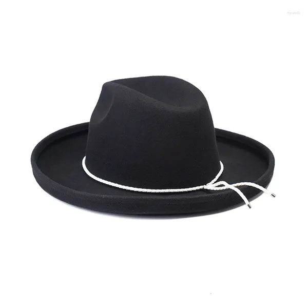 Berretti Moda Personalizza Cappelli Panama in lana per uomo Donna Berretti Autunno Inverno Viaggio Festa Casual Cappello Fedora Jazz Passerella Chapeu