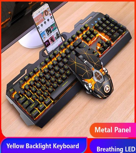 Gaming-Tastatur, Maus, Kopfhörer, mechanisches Gefühl, RGB-LED-Hintergrundbeleuchtung, Gamer-Tastaturen, USB-verkabelte Tastatur für Spiel-PC, Laptop, Compu5064813