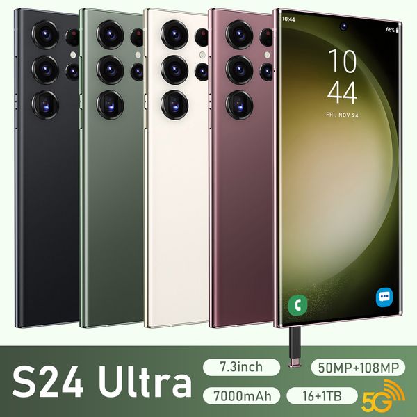 S24 Ultra true 3G 4G 5G caneta embutida Android smartphone 7.3 tela grande 13 milhões de pixels (2GB + 16GB) Celulares baratos.