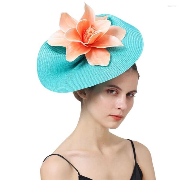 Berets Smaragdgrün Kenducky Chapeau Hüte Schöne Blumen Kopfbedeckung Damen Party Anlass Haar Fascinator Zubehör mit Haarnadel